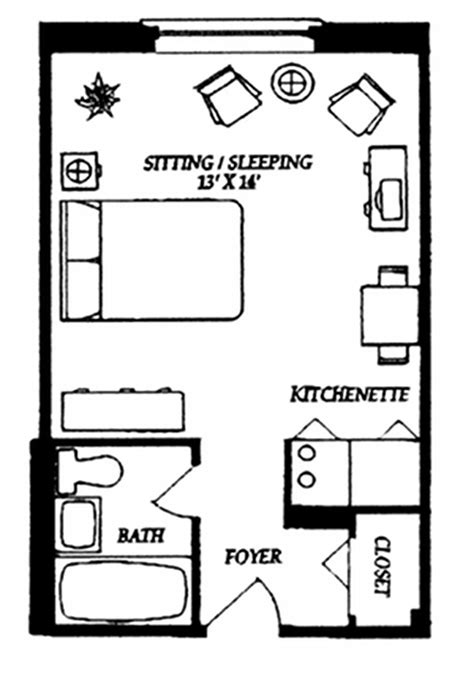 Efficiency Apartment Floor Plans