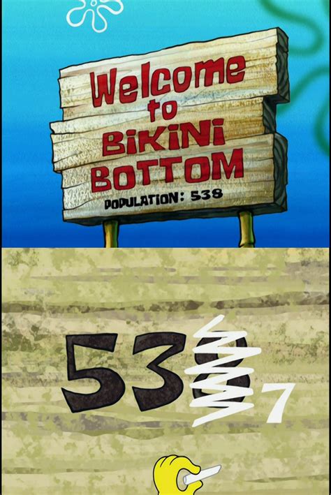 In Season 5 Episode 37 Of Spongebob Squarepants The New Population Count Of Bikini Bottom Is