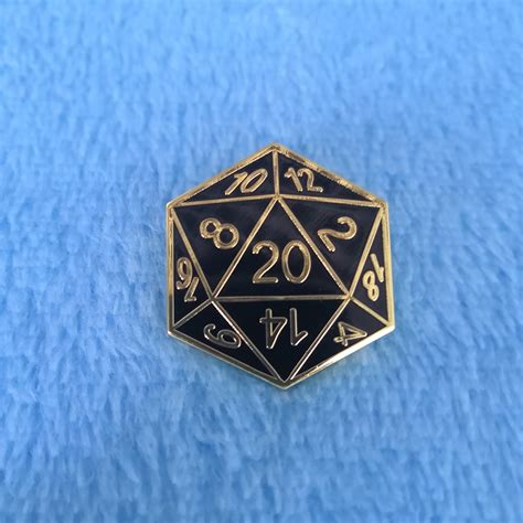 Twenty Sided Die Pin For Dungeons And Dragons Fans Badge D20 Table Top