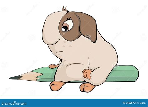 Funny Brown Guinea Pig Cartoon Stock Vector Illustration Of Isolated