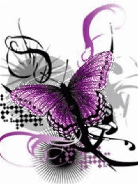 Purple Butterfly Emo Glitter Art 