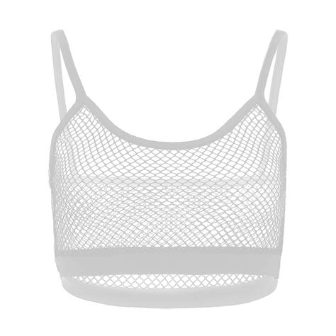 Sexy Women Sheer Mesh Camisole Crop Top See Through Bralette Bra Vest Tank Tops Ebay