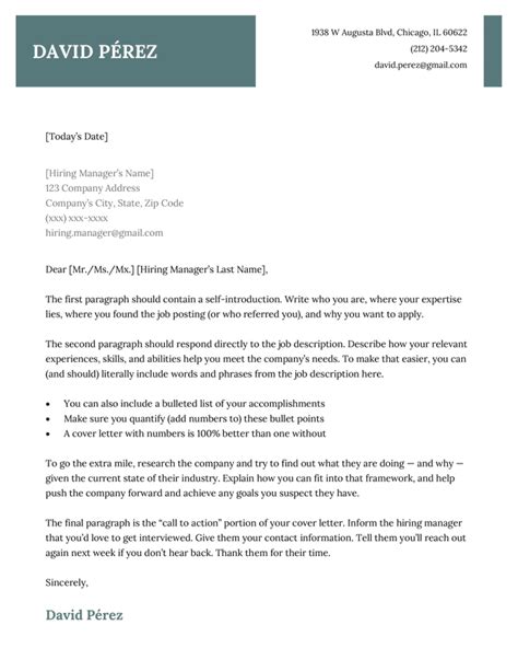 Professional Cover Letter Templates Free For Word And G Docs