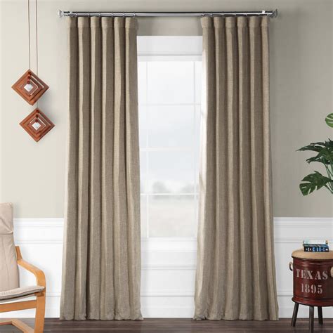 Exclusive Fabrics And Furnishings Mink Gray Faux Linen Blackout Curtain