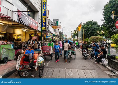 The Malioboro Street In The Evening Yogyakarta Indonesia Editorial
