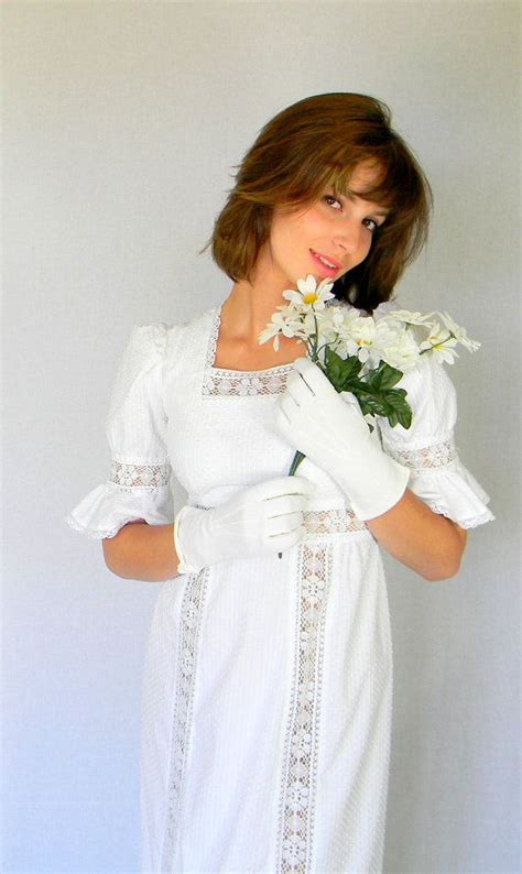 Vintage White Lace Maxi Dress 1970s Wedding Gown Beach Etsy White