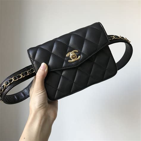 Chanel Woman Waist Belt Bag Quilted Original Leather Version Shoulder