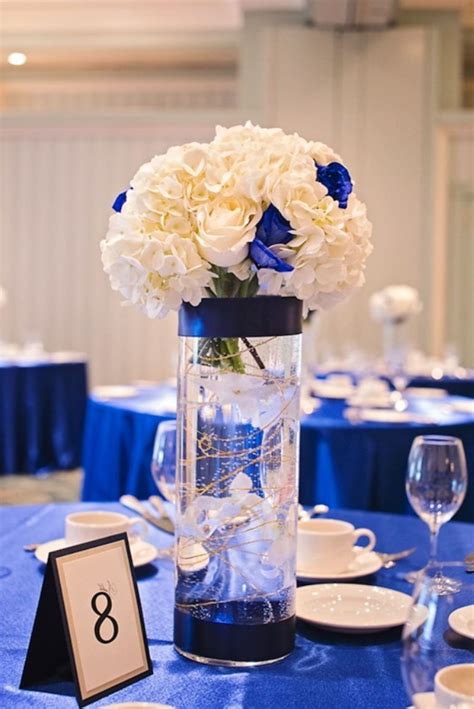 20 Blue And Silver Centerpieces