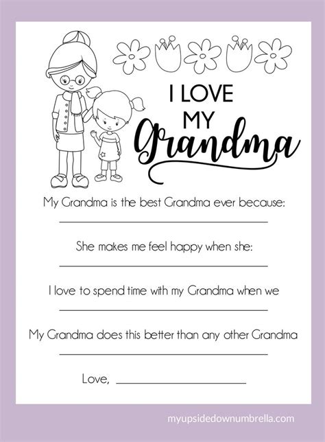 mom mothers day printable  upside  umbrella grandma birthday card