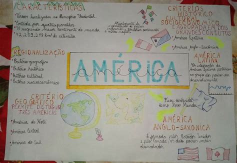 Mapa Mental Da América Estudar Geografia Trabalho De Geografia