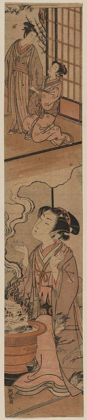 isoda koryusai seeing a romantic vision in the smoke of a burning letter museum of fine arts