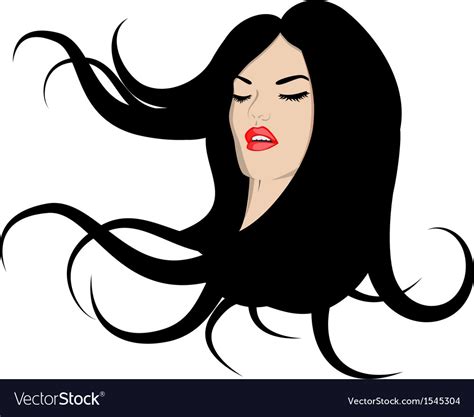 Woman With Flowing Hair Royalty Free Vector Image