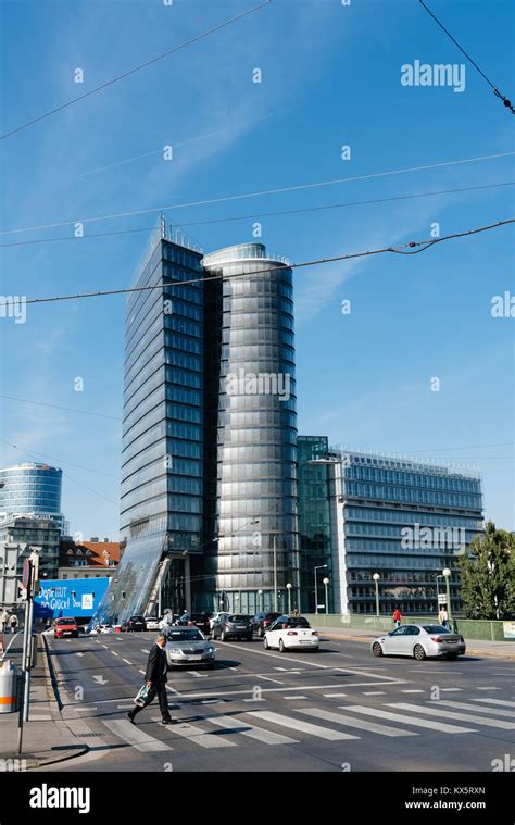 Vienna Austria August 17 2017 Aspern Bridge And Modern Office