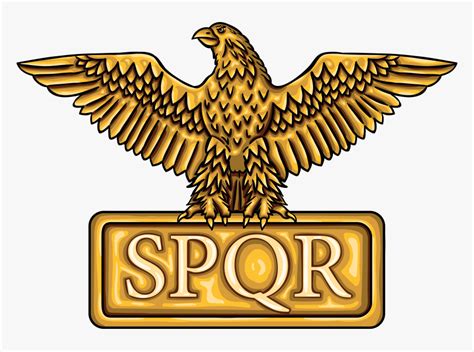 Golden Emblem Of Roman Empire Spqr With Eagle Png Roman Eagle