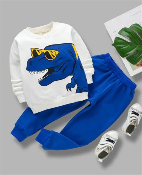 Blue White Dino Tracksuit Funsies Garments