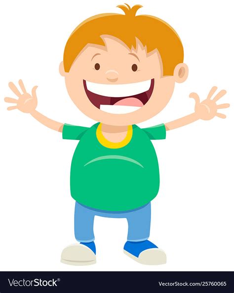 Happy Kid Boy Cartoon Character Royalty Free Vector Image