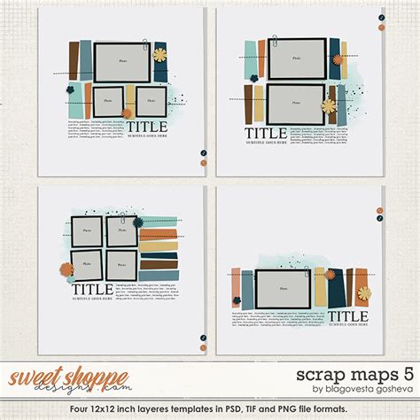 Scrap Maps 5 Layered Templates By Blagovesta Gosheva Digital