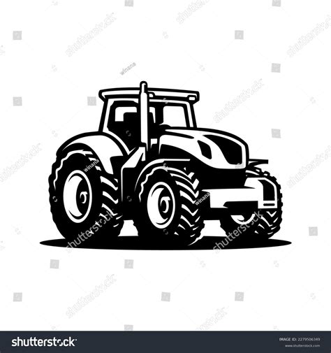 Silhouette Tractor Illustration Vector Stock Vector Royalty Free