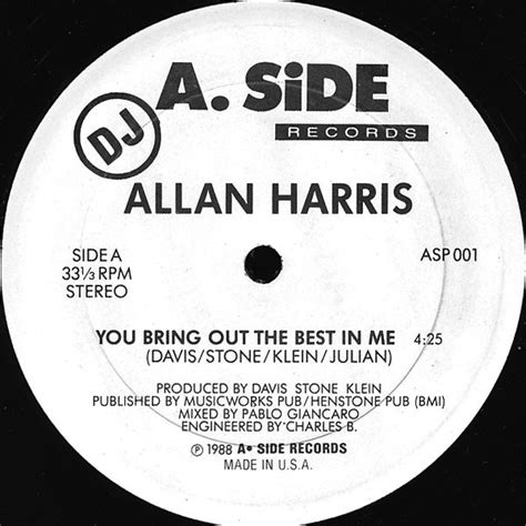 Musashi allan vs calvin flashback bring out the best in me dl link. Allan Harris - You Bring Out The Best In Me | Discogs