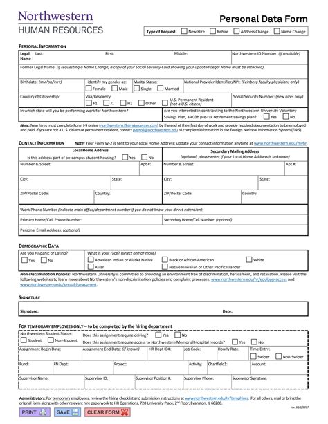 Personal Data Sheet Form Microsoft Word Free Word Template