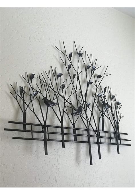 Decorshore Trees And Birds Metal Wall Art Sculpture Contemporary Bronze