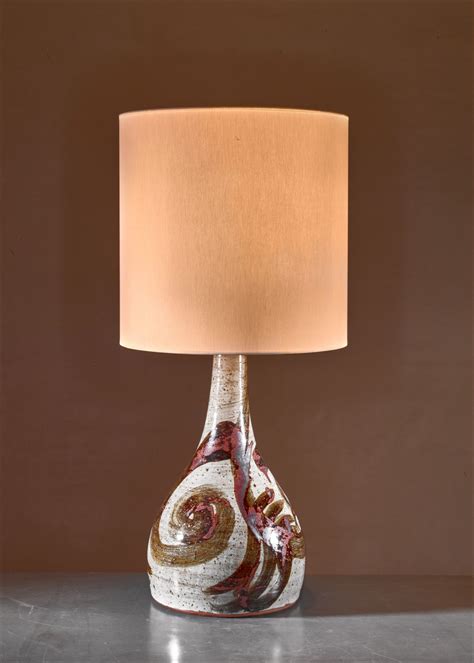 Ceramic Floor Or Large Console Lamp Denmark 1960s