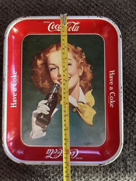 Coca Cola Tray Tin Serving Redhead Girl Vintage Ebay
