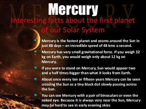 Interesting Facts About The First Planet Of Our Solar System Mercury Is