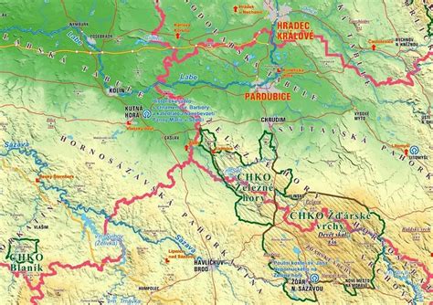Nástenné Mapy Česká Republika Zemepisná 100x140cm Lamino Lišty