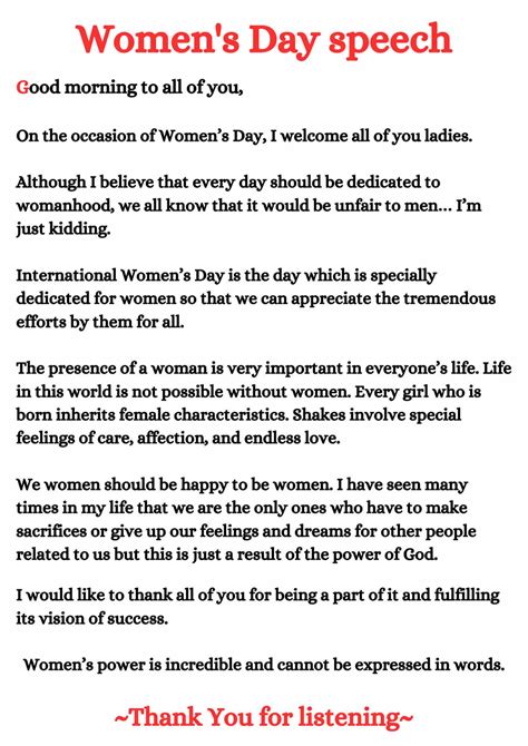 Womens Day Speech In English 2023 For Studentwomenleader Myriadstory