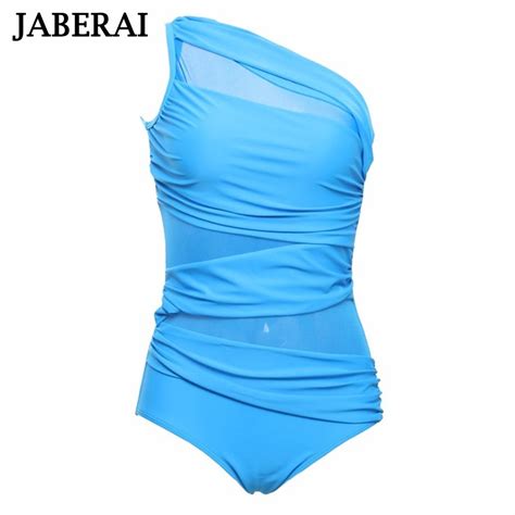 Jaberai Sexy One Piece Swimsuit 2019 Mesh One Shoulder Swimwear Women