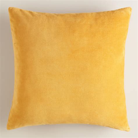 Mustard Yellow Velvet Throw Pillow World Market