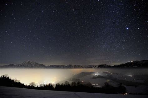 Alpine Valley And Village Lights In Austria Photo Called Alps At