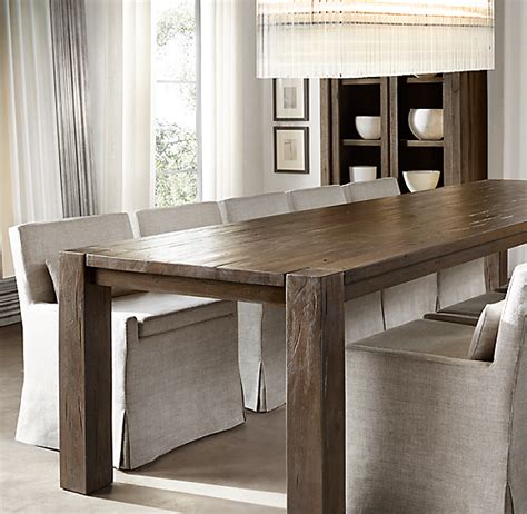 reclaimed russian oak parsons rectangular dining table