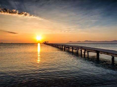 Jetty Sunrise Majorca Free Photo Download Freeimages