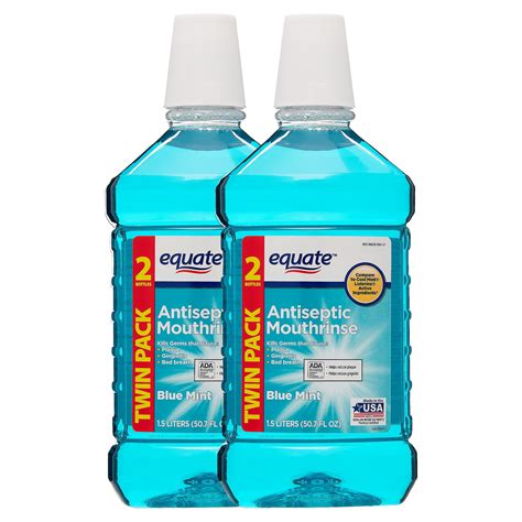 Equate Antiseptic Mouthwash Blue Mint 507 Fluid Ounces 2 Pack