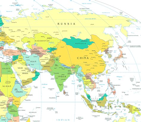 Detailed Printable Central Asia Map World Map With Countries