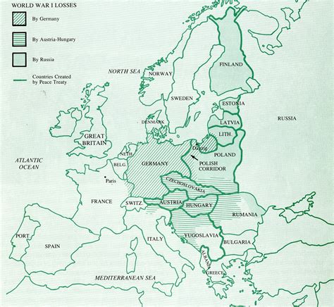 The Treaty Of Versailles Map World Map