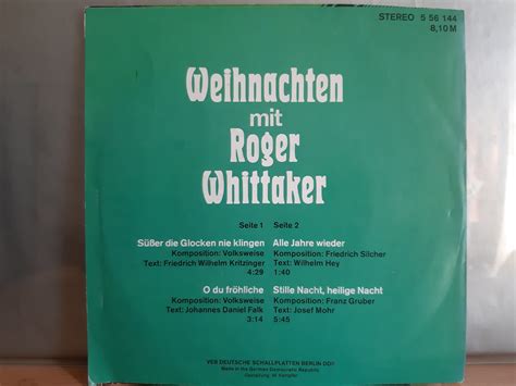 Weihnachten Mit Roger Whittaker 1987 Schallplatten Sammlung