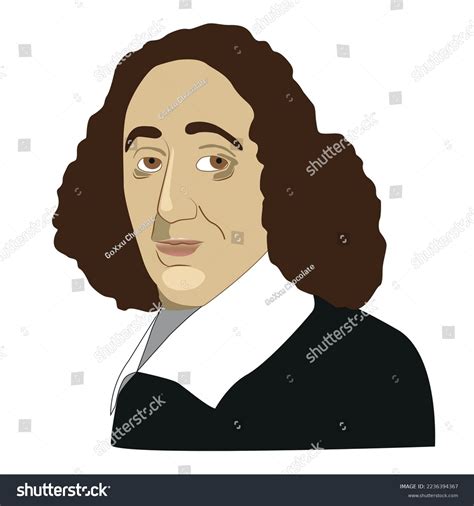 Spinoza Portrait Vector Illustration 1632 1677 Stock Vector Royalty