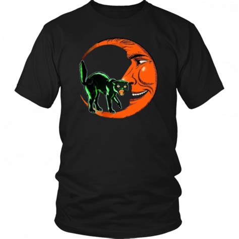 Halloween Beistle Cat On The Moon Horror T Shirt Shirtelephant Office