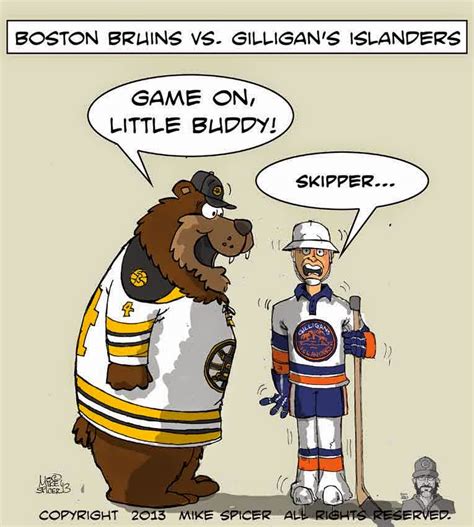 Mike Spicer Cartoonist Caricaturist Bruins Vs Gilligans Islanders