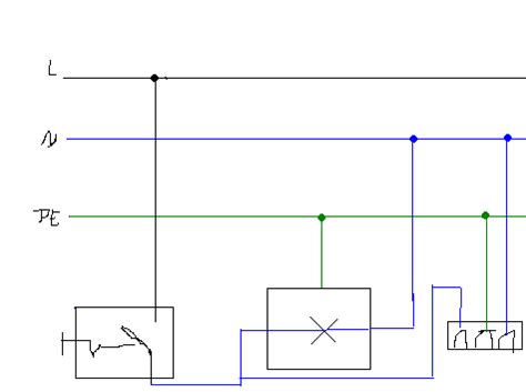 Durch auftrennung der beiden korrespondierenden (in der zeichnung violett) und anschluss der vier aderenden an einen kreuzschalter kann man die wechselschaltung zu einer kreuzschaltung (drei schaltstellen oder mehr) erweitern. Ausschaltung Zusammenhangende Darstellung
