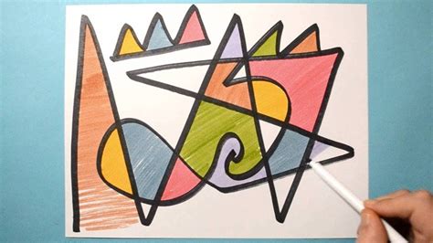 Easy Abstract Drawing Fun Doodle With Color Markers Daily Abstract Art Day 07 Youtube