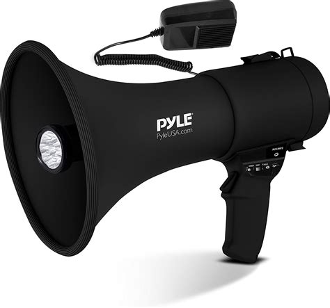 Pyle 50w Portable Megaphone Bullhorn Speaker With Microphone Alarm