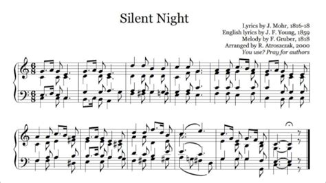 Young music bv franz x. Silent Night - organ piano free sheet music download pdf ...