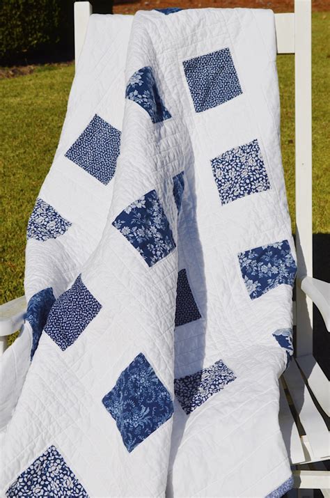 I Am Calling This Simple Blue And White Quilt Out Of The Blue