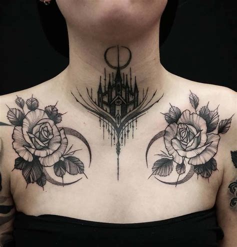 Chest Piece Tattoo For Women