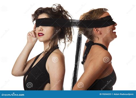 Blindfolded Women Stock Image Image Of Models Blindfold