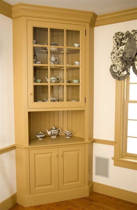 Loko corner storage cabinet, corner hutch cabinet with shutter doors and adjustable shelf for bathroom, living room, dining room or kitchen, 23.5 x 11 x 68 inches (white). Custom Made Painted Colonial-Style Corner Cabinet - here ...